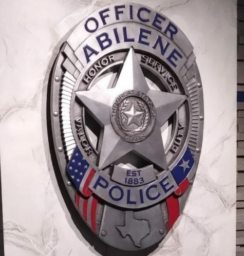 Abilene Police Badge Aluminum Plated 3D