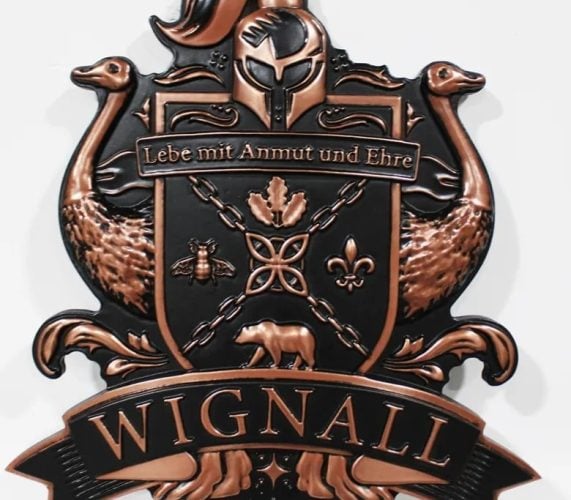 Wignall Crest Copper Plated 3D